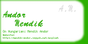 andor mendik business card